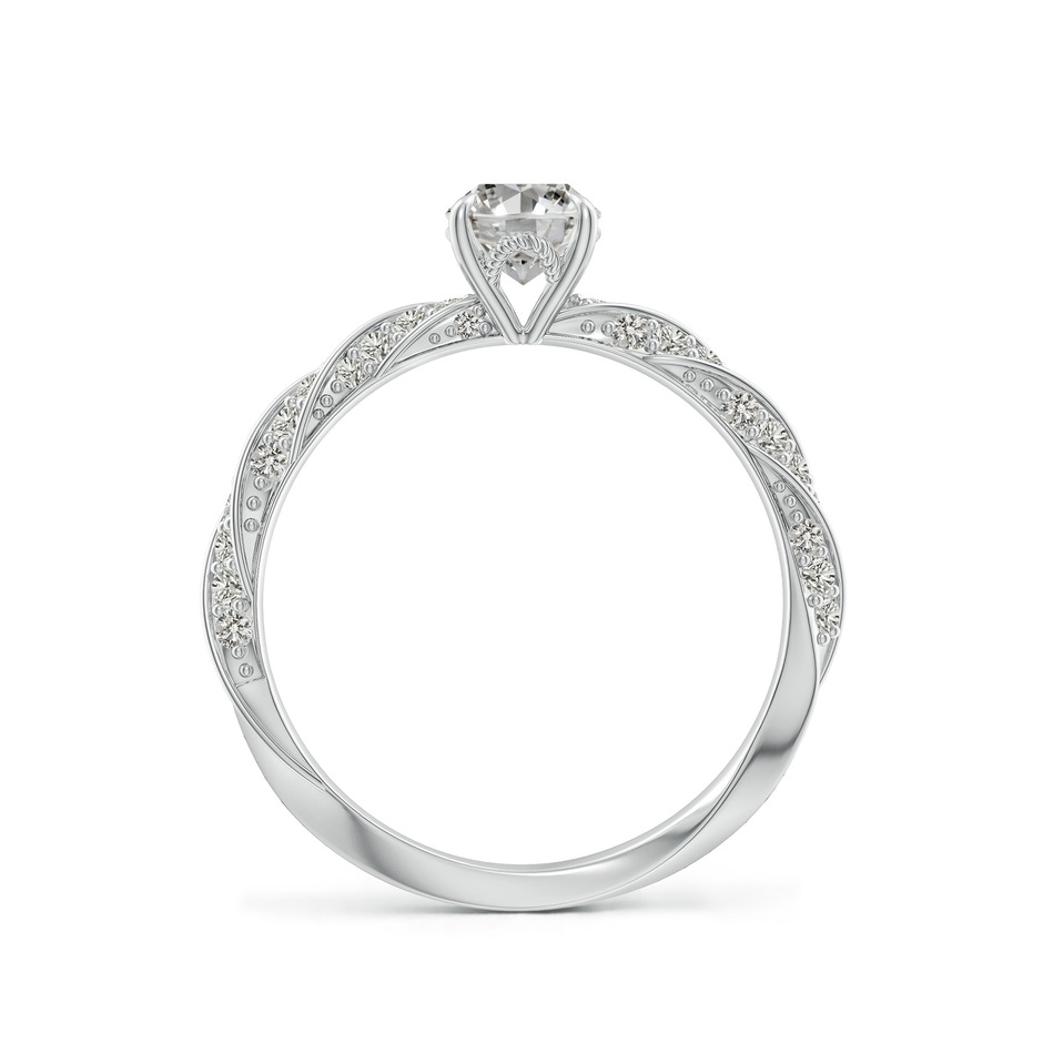 7x5mm KI3 Oval Diamond Twisted Rope Shank Engagement Ring in White Gold side 199