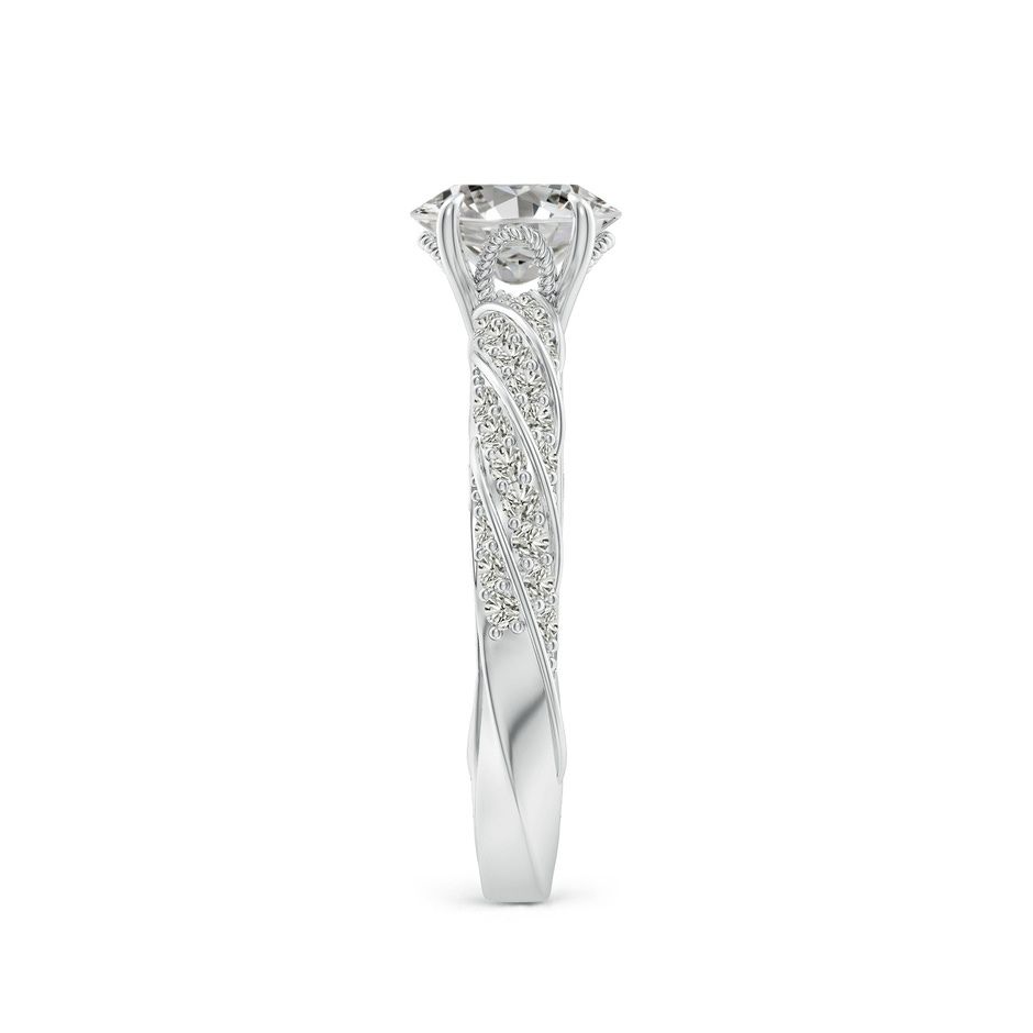 7x5mm KI3 Oval Diamond Twisted Rope Shank Engagement Ring in White Gold side 299