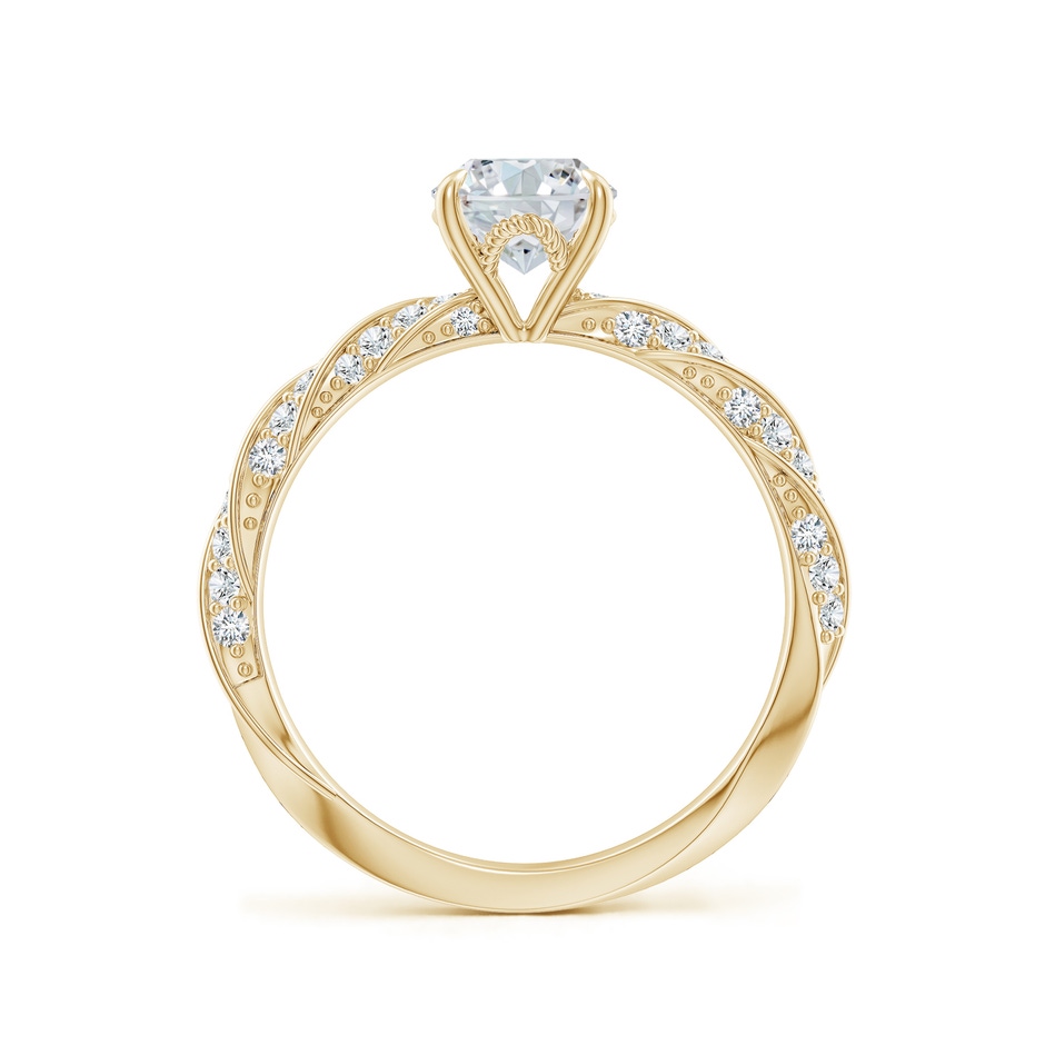 8x6mm GVS2 Oval Diamond Twisted Rope Shank Engagement Ring in Yellow Gold side 199