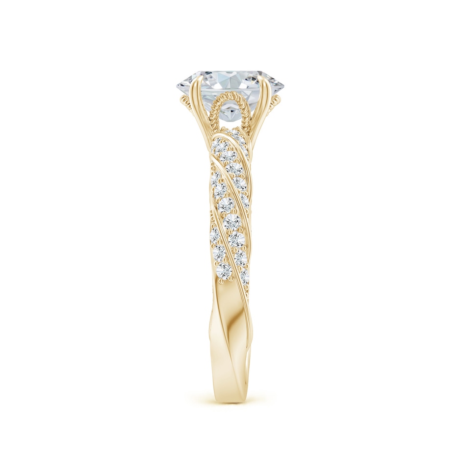 8x6mm GVS2 Oval Diamond Twisted Rope Shank Engagement Ring in Yellow Gold side 299