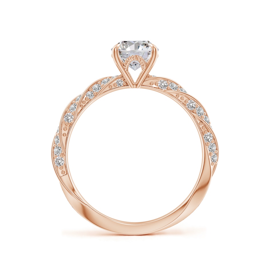 8x6mm IJI1I2 Oval Diamond Twisted Rope Shank Engagement Ring in Rose Gold side 199