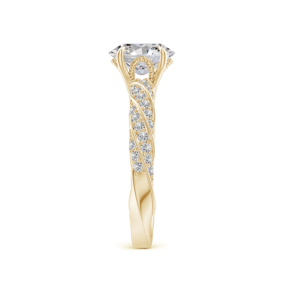 8x6mm IJI1I2 Oval Diamond Twisted Rope Shank Engagement Ring in Yellow Gold side 299