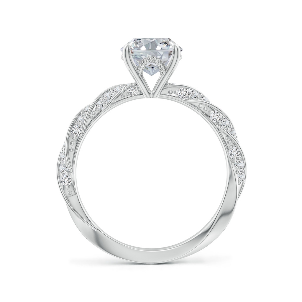 9x7mm HSI2 Oval Diamond Twisted Rope Shank Engagement Ring in White Gold - side 199