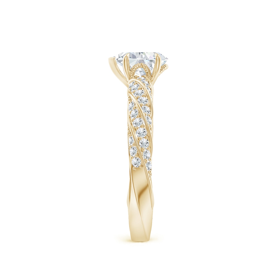 7x5mm GVS2 Pear Diamond Twisted Rope Shank Engagement Ring in Yellow Gold side 299