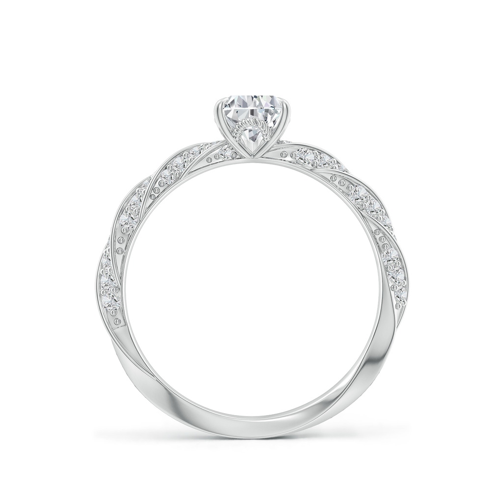 7x5mm HSI2 Pear Diamond Twisted Rope Shank Engagement Ring in White Gold - side 199
