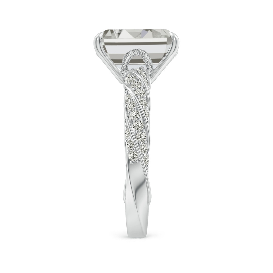 10x7mm KI3 Emerald-Cut Diamond Twisted Rope Shank Engagement Ring in P950 Platinum side 299