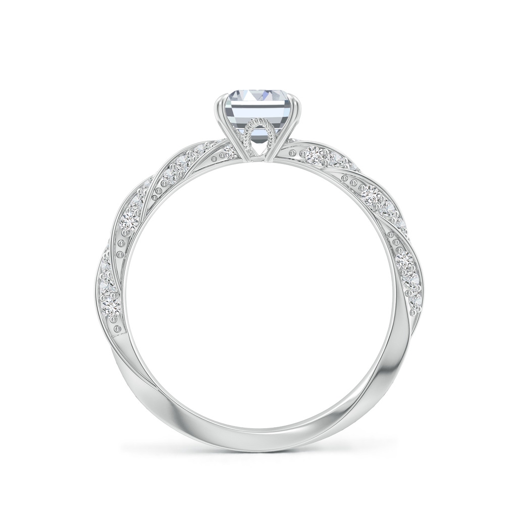 7x5mm HSI2 Emerald-Cut Diamond Twisted Rope Shank Engagement Ring in White Gold - side 199