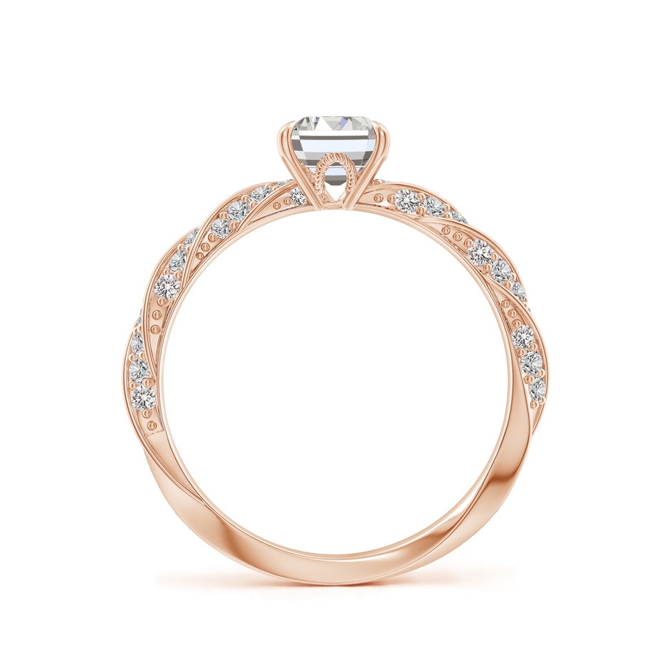 7x5mm IJI1I2 Emerald-Cut Diamond Twisted Rope Shank Engagement Ring in Rose Gold side 199