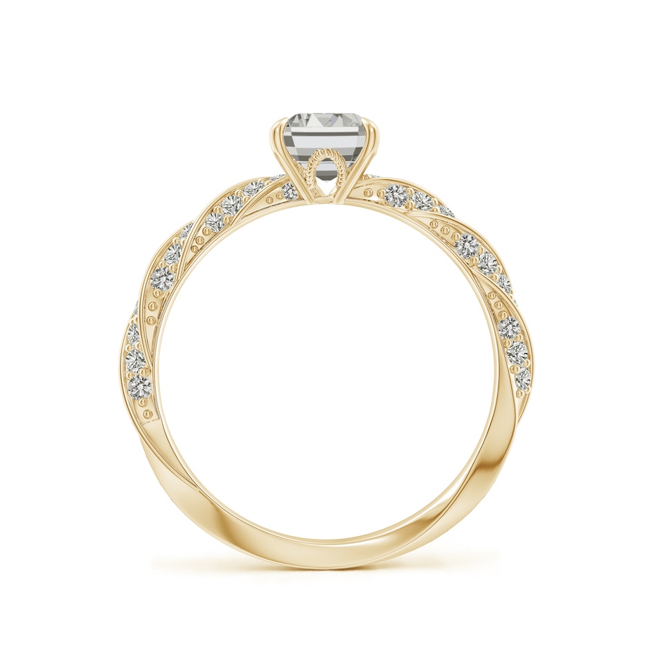 7x5mm KI3 Emerald-Cut Diamond Twisted Rope Shank Engagement Ring in Yellow Gold side 199