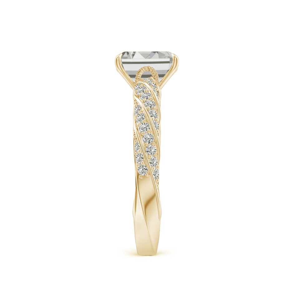 7x5mm KI3 Emerald-Cut Diamond Twisted Rope Shank Engagement Ring in Yellow Gold side 299