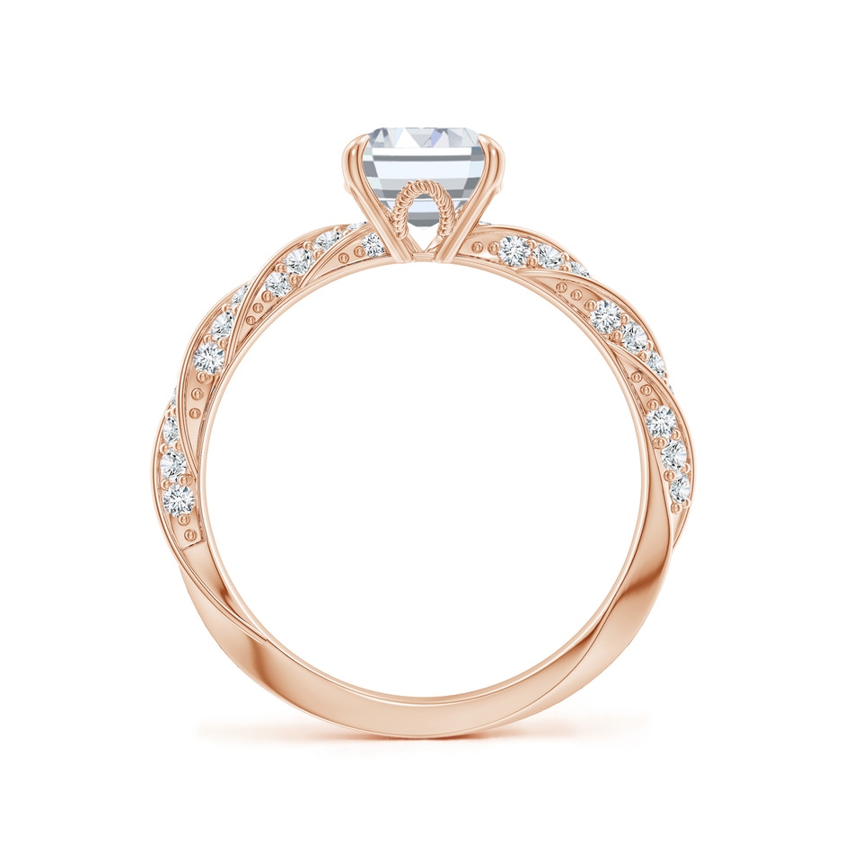 8x6mm GVS2 Emerald-Cut Diamond Twisted Rope Shank Engagement Ring in Rose Gold side 199