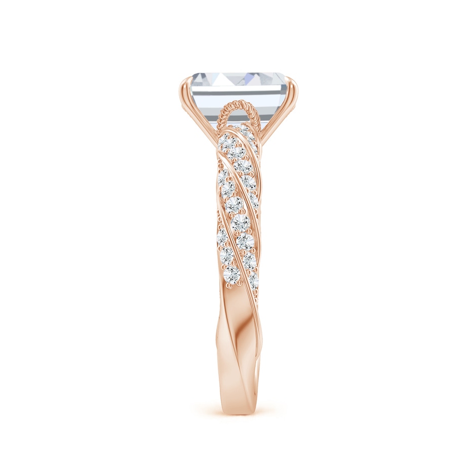 8x6mm GVS2 Emerald-Cut Diamond Twisted Rope Shank Engagement Ring in Rose Gold side 299