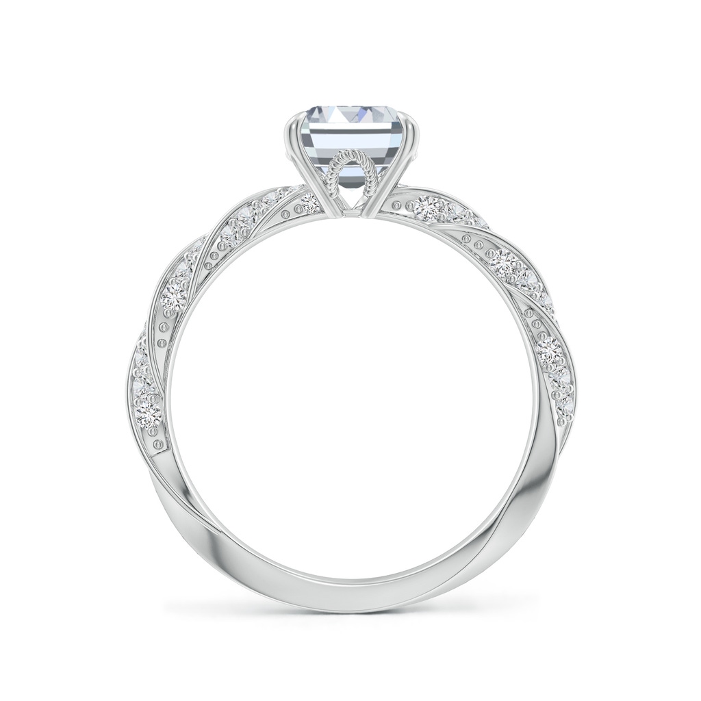 8x6mm HSI2 Emerald-Cut Diamond Twisted Rope Shank Engagement Ring in White Gold - side 199