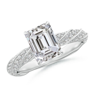 8x6mm IJI1I2 Emerald-Cut Diamond Twisted Rope Shank Engagement Ring in P950 Platinum