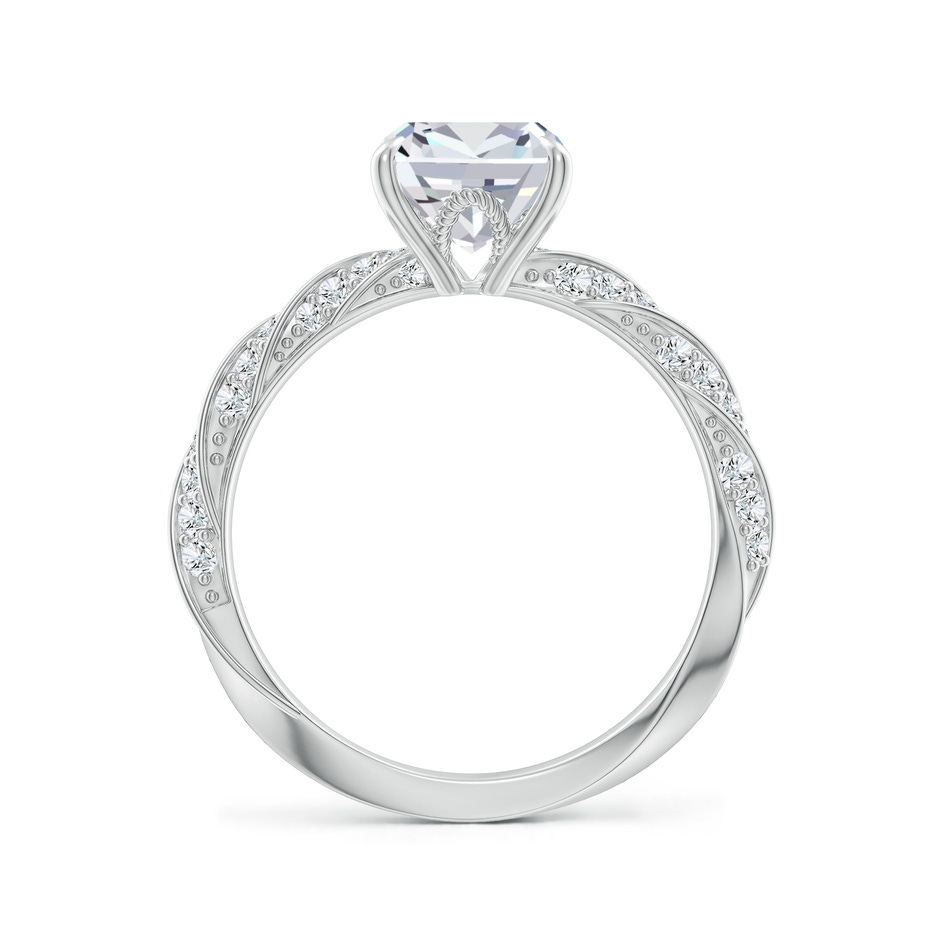 8.5x6.5mm GVS2 Cushion Rectangular Diamond Twisted Rope Shank Engagement Ring in P950 Platinum side 199
