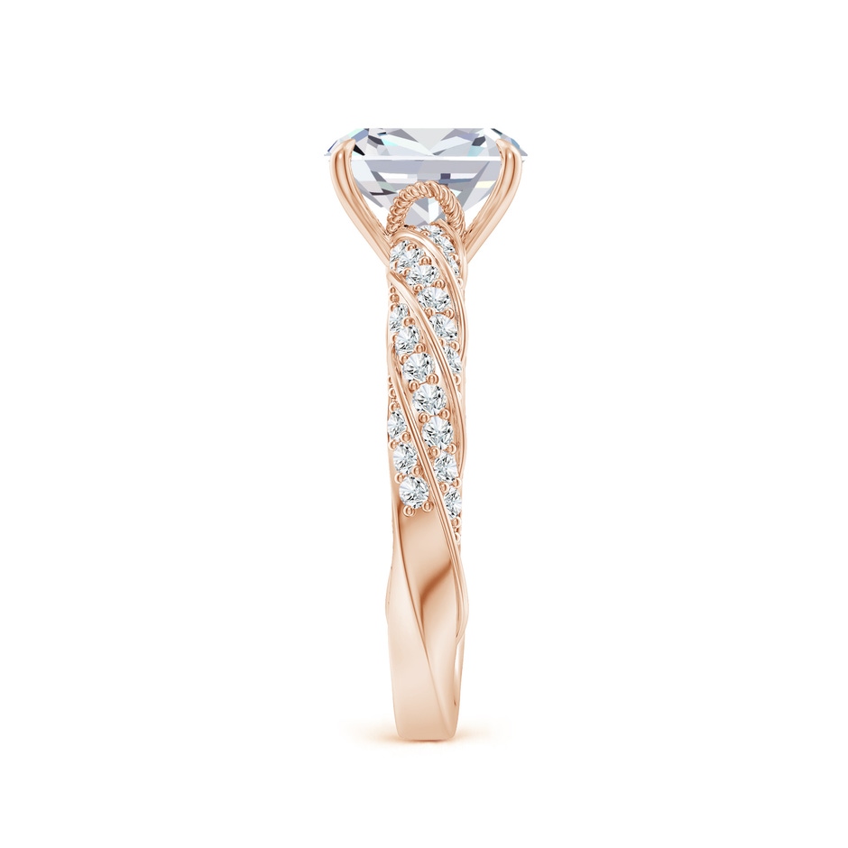 8x6mm GVS2 Cushion Rectangular Diamond Twisted Rope Shank Engagement Ring in 18K Rose Gold side 299