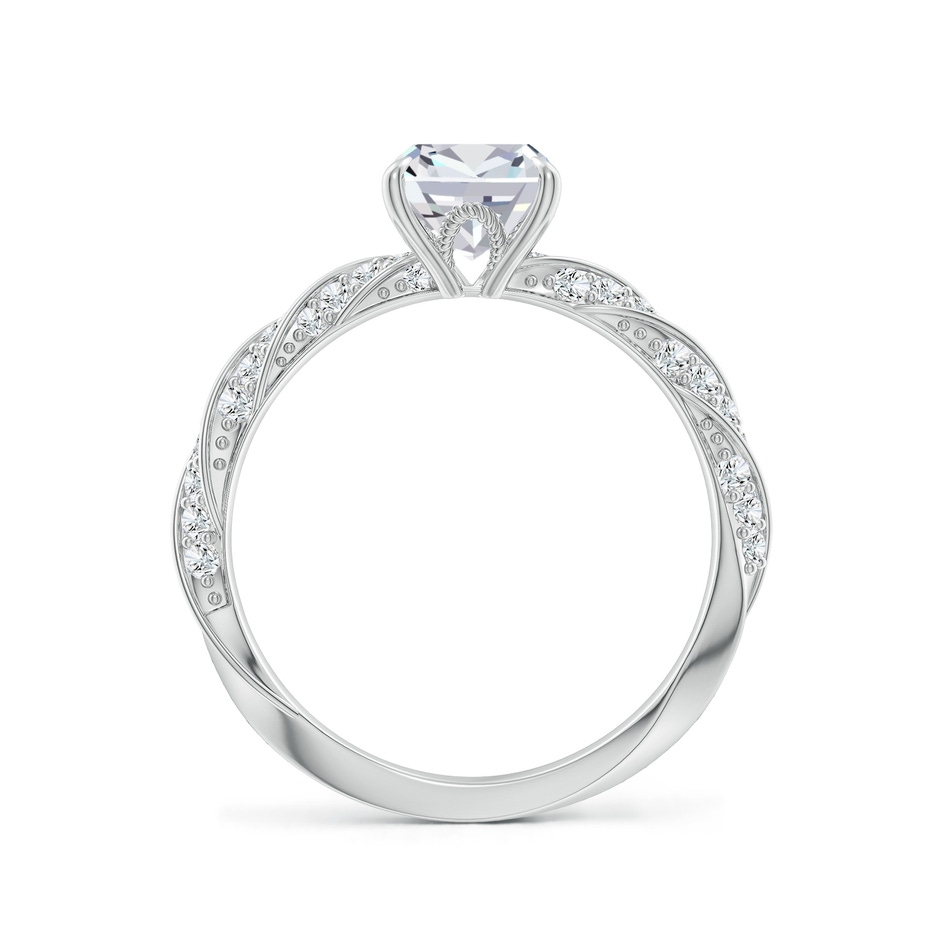 8x6mm GVS2 Cushion Rectangular Diamond Twisted Rope Shank Engagement Ring in P950 Platinum side 199
