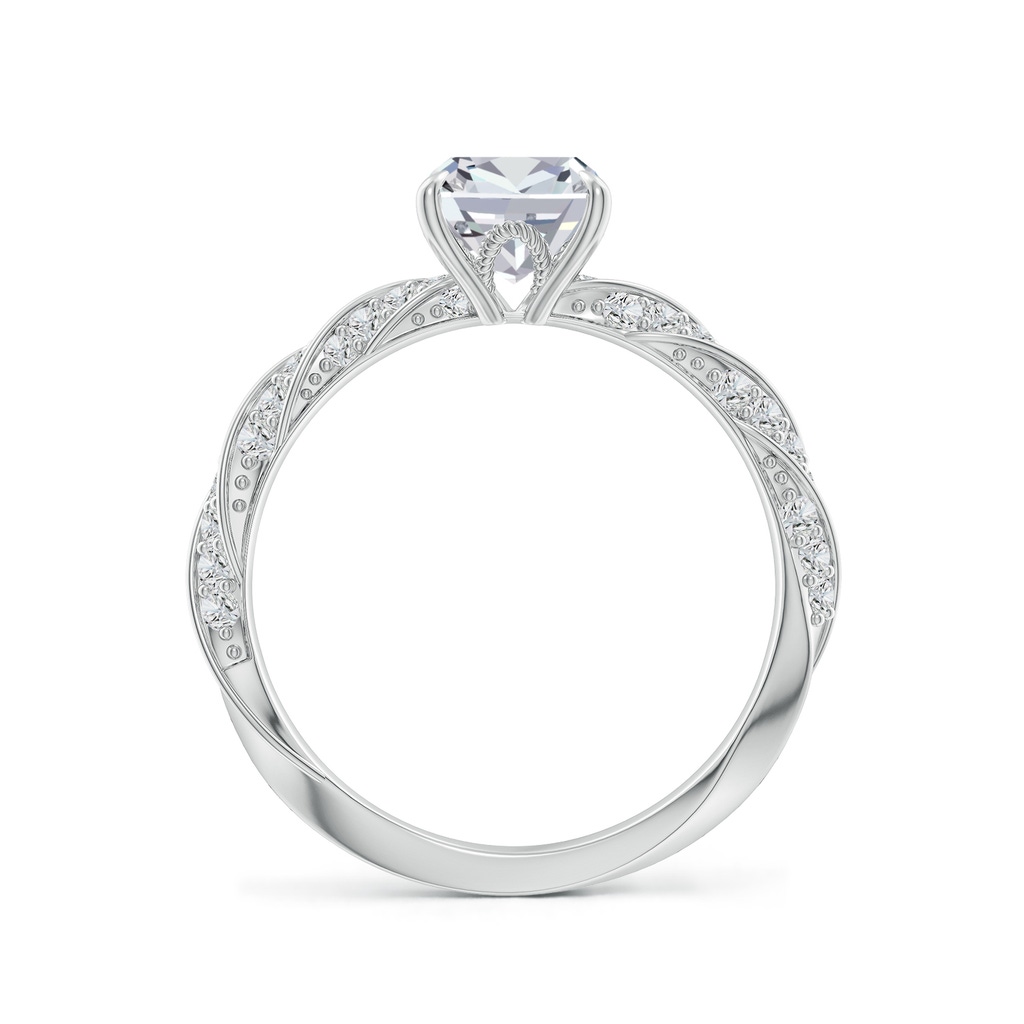 8x6mm HSI2 Cushion Rectangular Diamond Twisted Rope Shank Engagement Ring in White Gold - side 199
