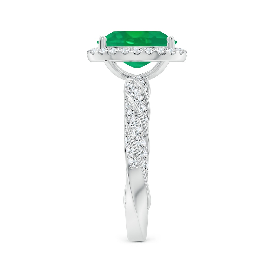 10x8mm AA Oval Emerald Halo Twisted Rope Shank Engagement Ring in P950 Platinum side 299