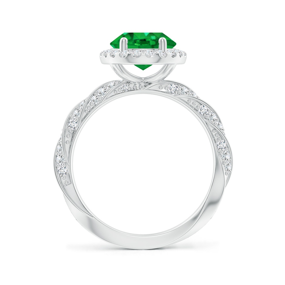 10x8mm AAA Oval Emerald Halo Twisted Rope Shank Engagement Ring in P950 Platinum side 199