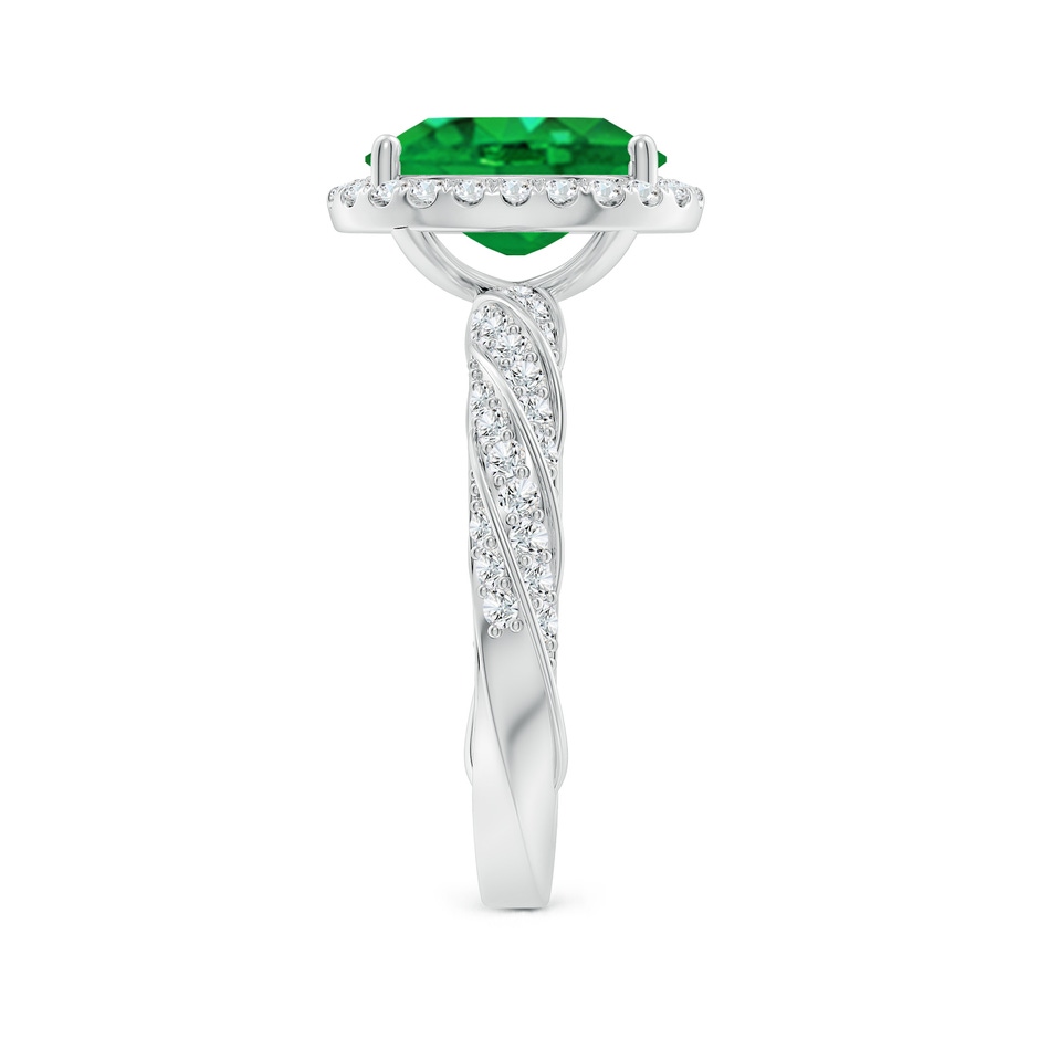 10x8mm AAA Oval Emerald Halo Twisted Rope Shank Engagement Ring in P950 Platinum side 299