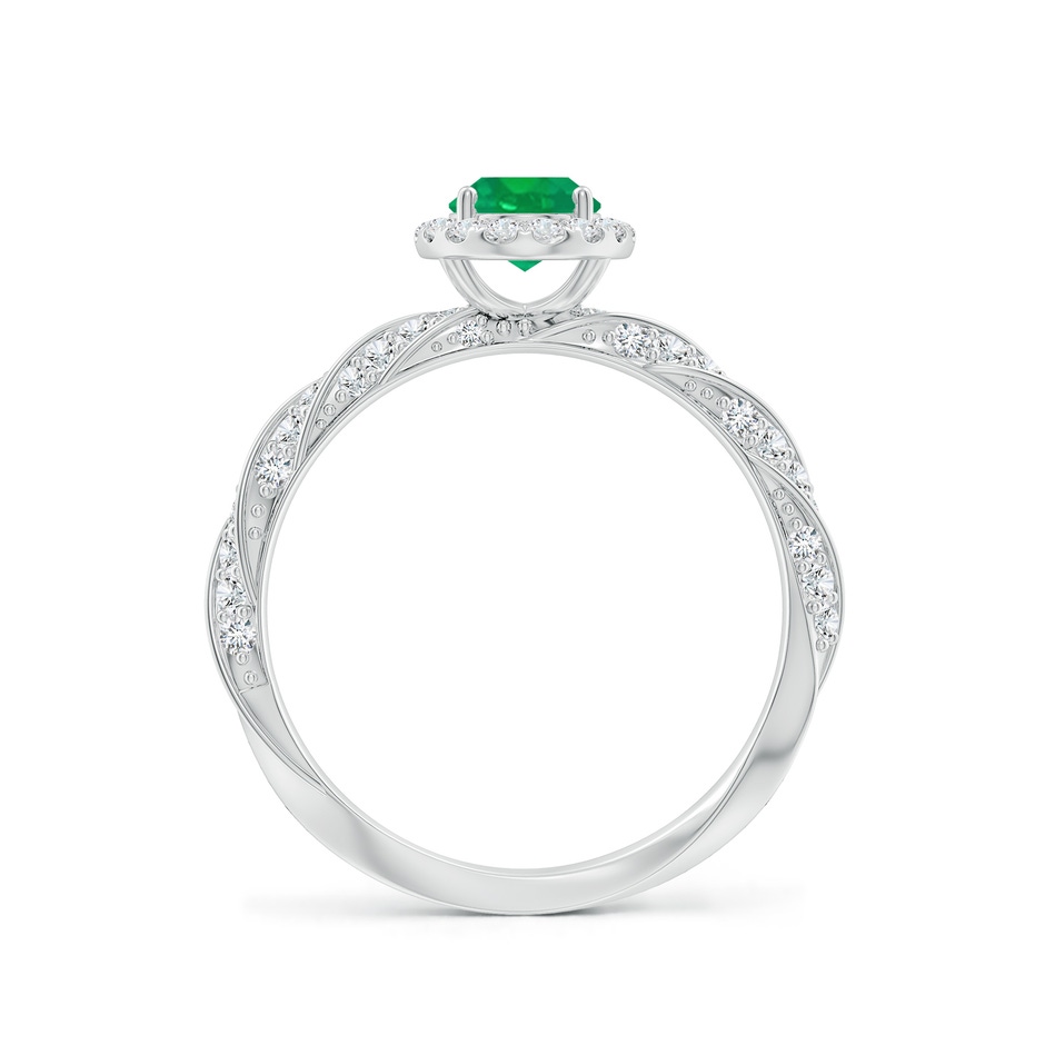 7x5mm AA Oval Emerald Halo Twisted Rope Shank Engagement Ring in White Gold side 199