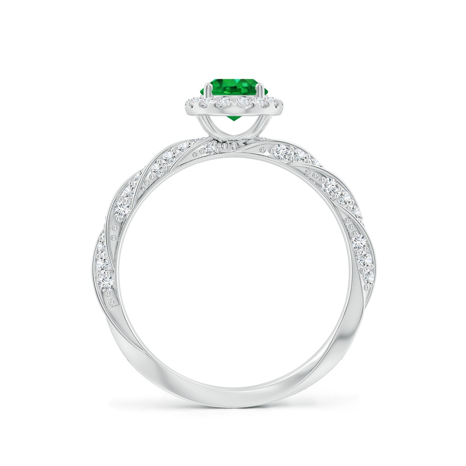 7x5mm AAA Oval Emerald Halo Twisted Rope Shank Engagement Ring in P950 Platinum side 199
