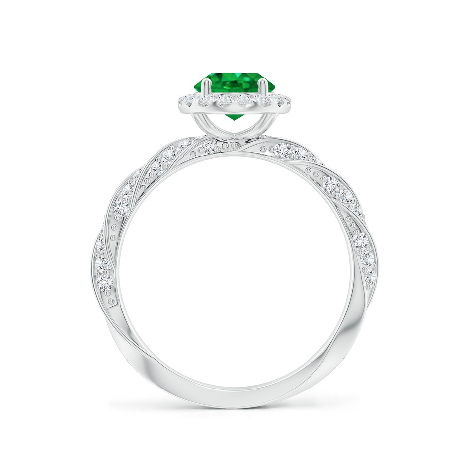 8x6mm AAA Oval Emerald Halo Twisted Rope Shank Engagement Ring in P950 Platinum side 199
