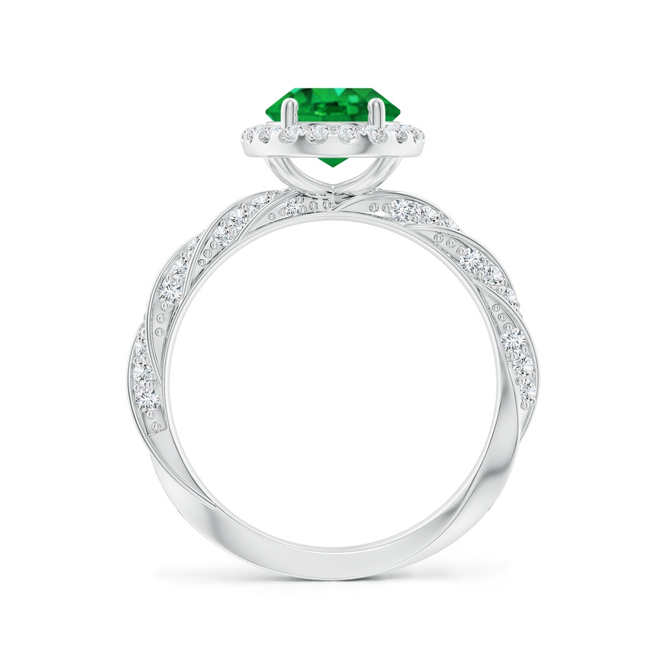 9x7mm AAA Oval Emerald Halo Twisted Rope Shank Engagement Ring in P950 Platinum side 199