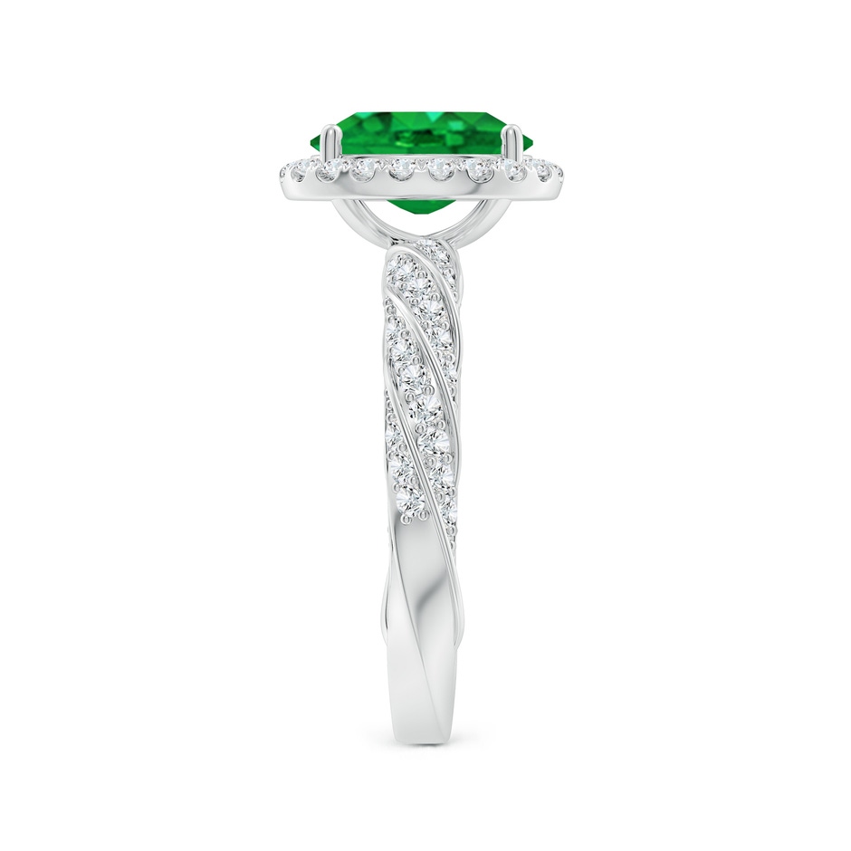 9x7mm AAA Oval Emerald Halo Twisted Rope Shank Engagement Ring in P950 Platinum side 299