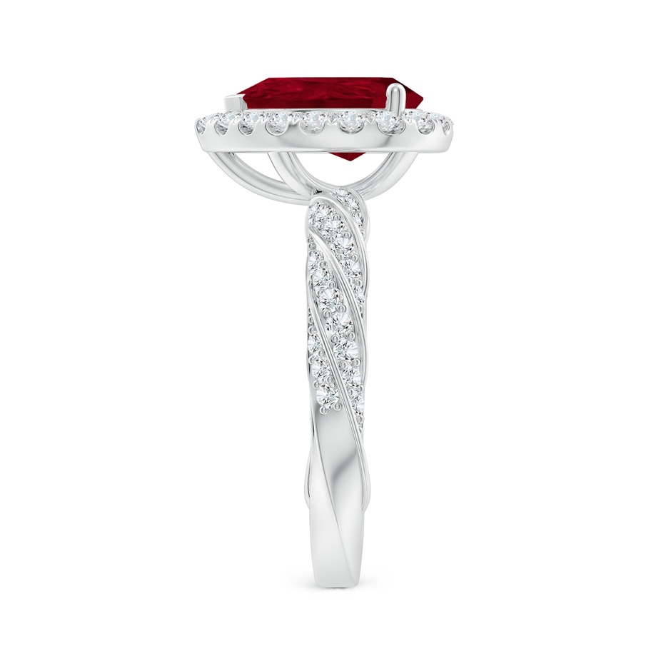 10x8mm AA Pear Ruby Halo Twisted Rope Shank Engagement Ring in P950 Platinum side 299