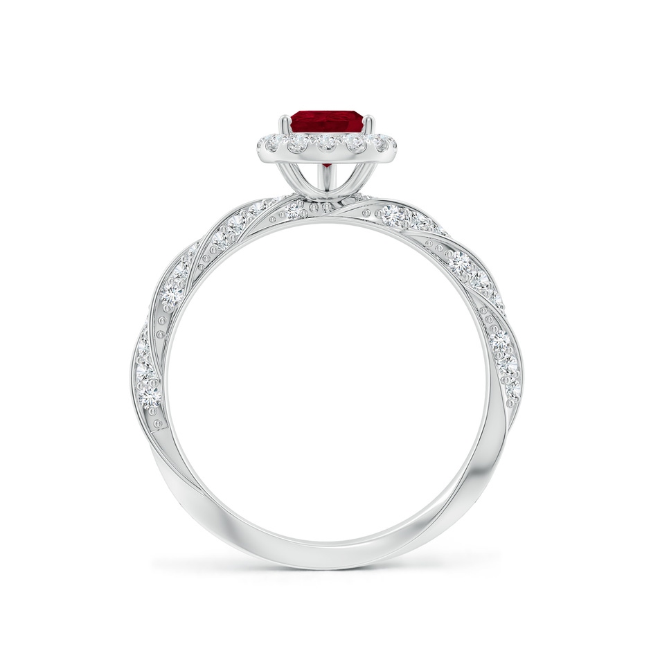 7x5mm AA Pear Ruby Halo Twisted Rope Shank Engagement Ring in White Gold side 199