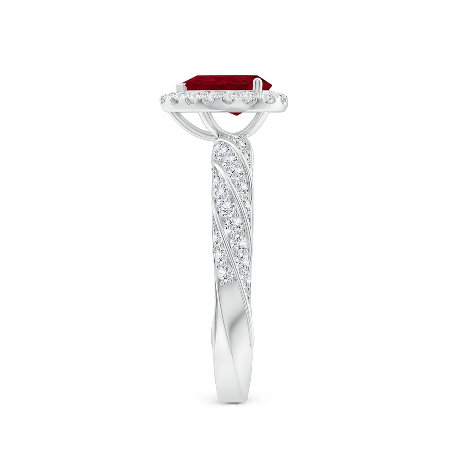 7x5mm AA Pear Ruby Halo Twisted Rope Shank Engagement Ring in White Gold side 299