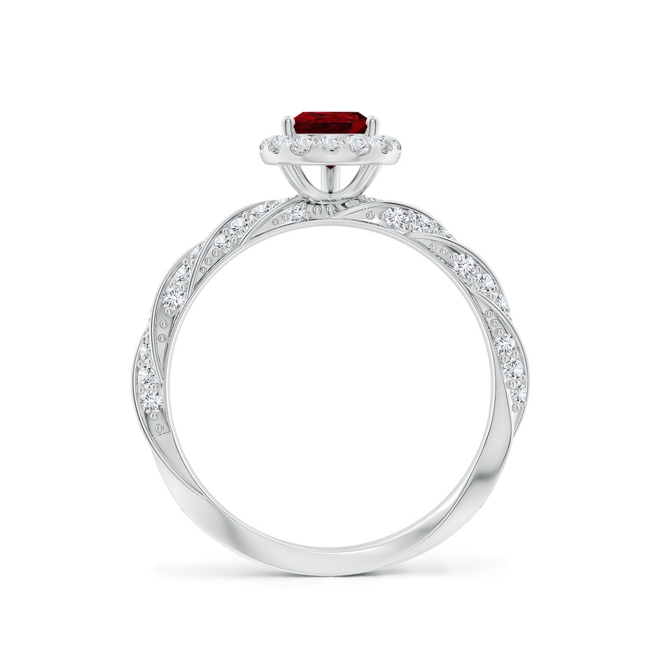 7x5mm AAAA Pear Ruby Halo Twisted Rope Shank Engagement Ring in White Gold side 199