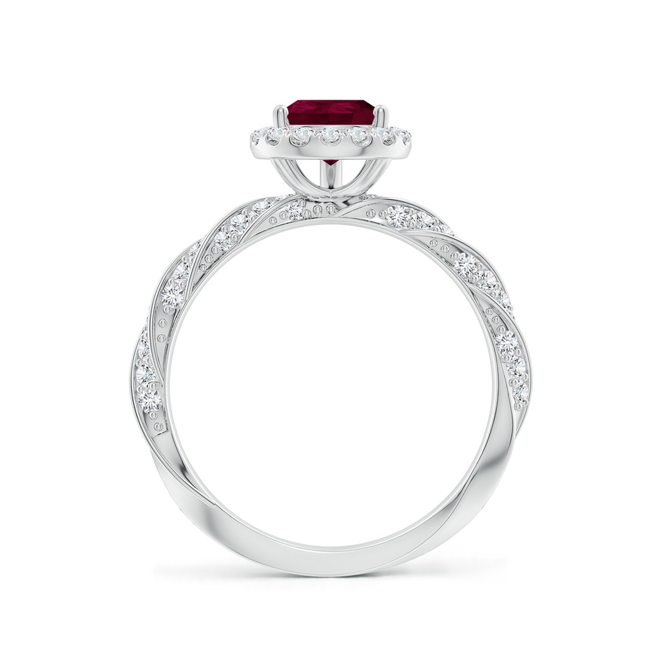 8x6mm A Pear Ruby Halo Twisted Rope Shank Engagement Ring in White Gold side 199