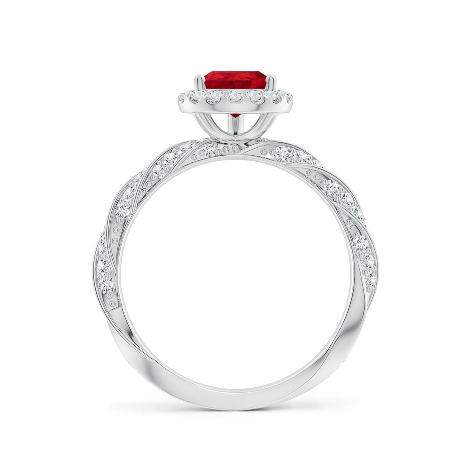 8x6mm AAA Pear Ruby Halo Twisted Rope Shank Engagement Ring in P950 Platinum side 199