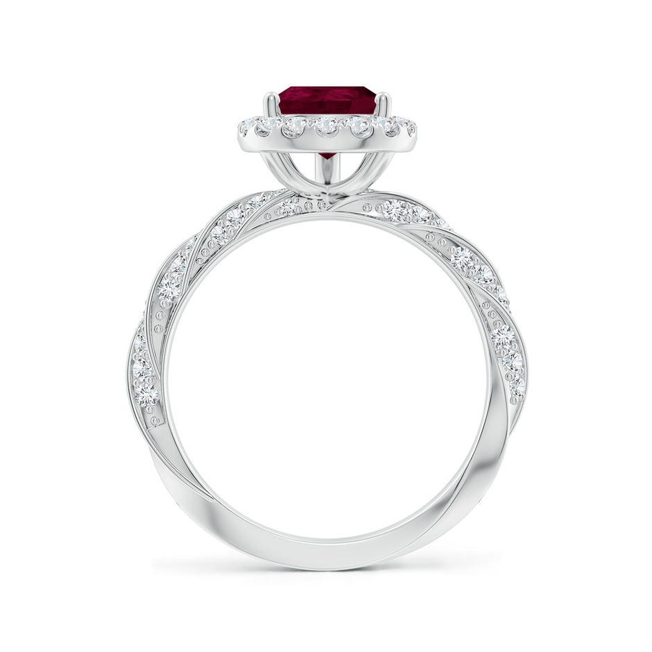 9x7mm A Pear Ruby Halo Twisted Rope Shank Engagement Ring in White Gold side 199