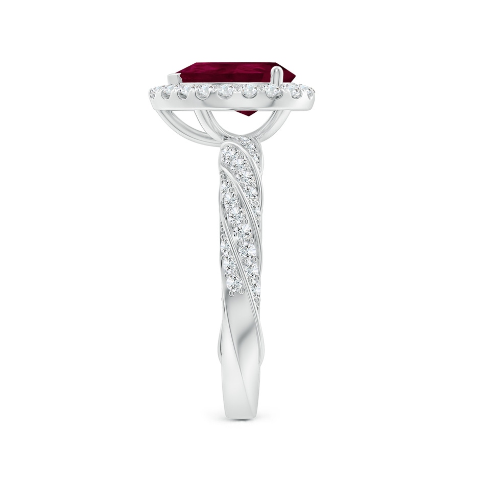 9x7mm A Pear Ruby Halo Twisted Rope Shank Engagement Ring in White Gold side 299