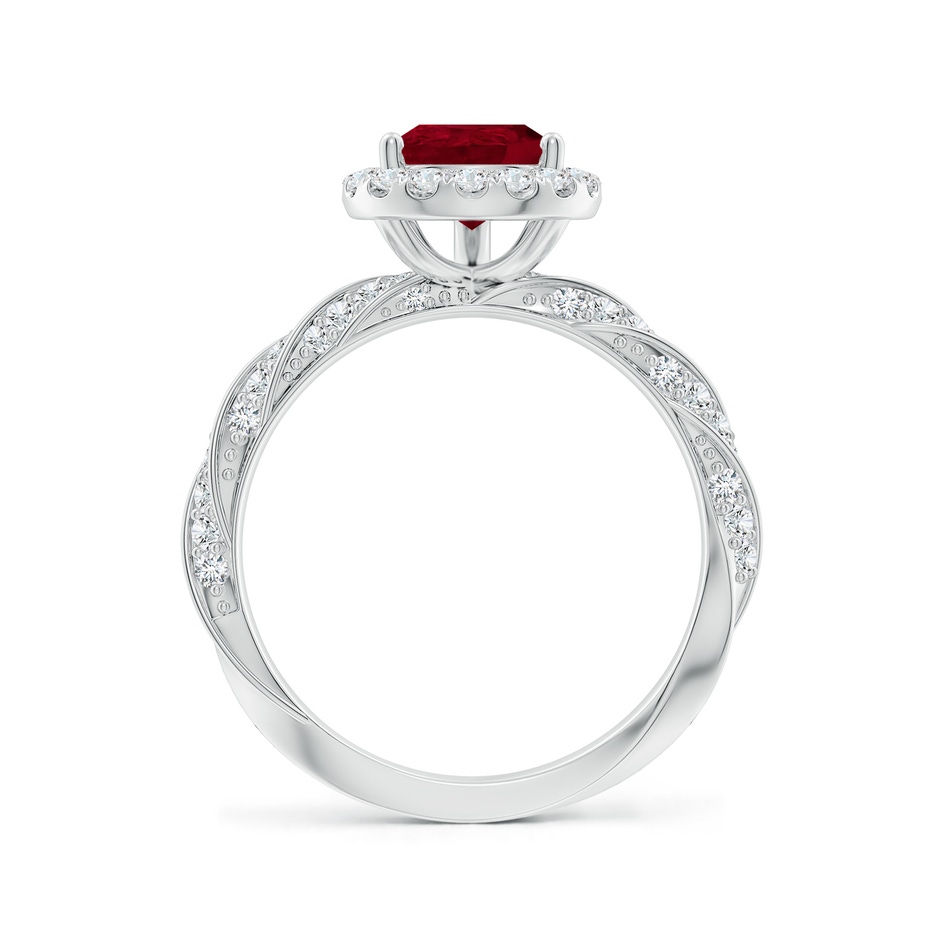 9x7mm AA Pear Ruby Halo Twisted Rope Shank Engagement Ring in P950 Platinum side 199