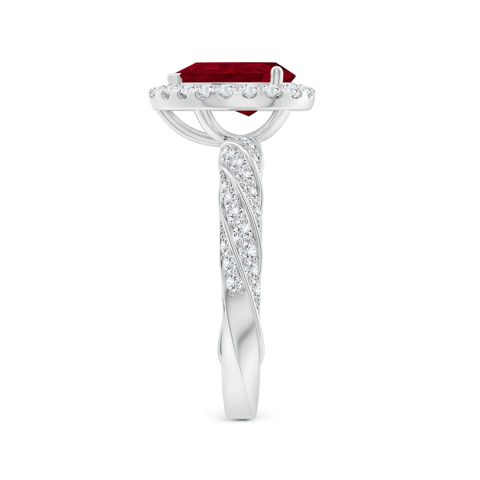 9x7mm AA Pear Ruby Halo Twisted Rope Shank Engagement Ring in P950 Platinum side 299