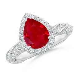 Halo Ruby Halo Rings