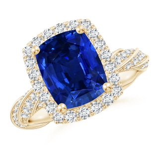 Cushion Rectangular Lab-Grown Lab Grown Blue Sapphire