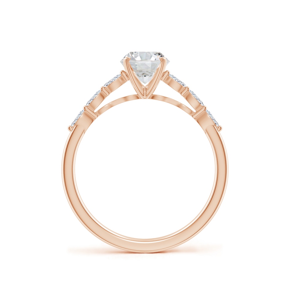 5.9mm HSI2 Round Diamond Engagement Ring with Marquise Accents in Rose Gold side 199