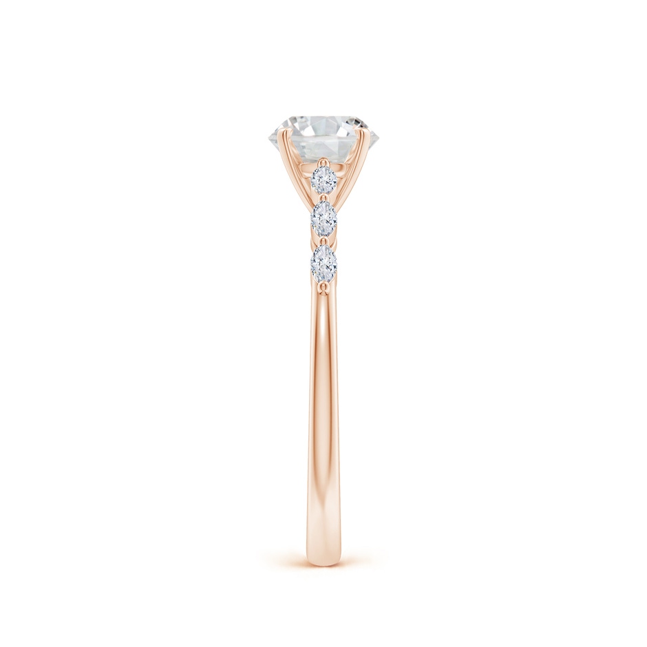 5.9mm HSI2 Round Diamond Engagement Ring with Marquise Accents in Rose Gold side 299