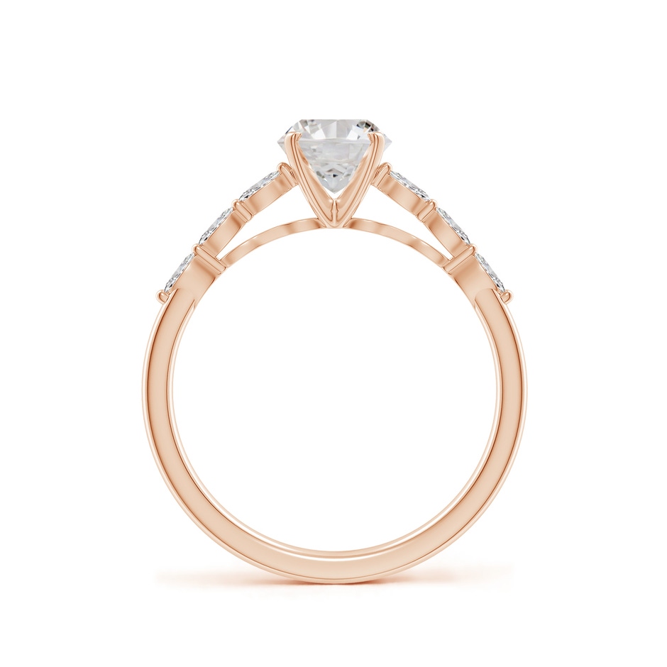 5.9mm IJI1I2 Round Diamond Engagement Ring with Marquise Accents in Rose Gold side 199