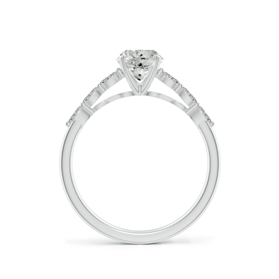 5.9mm KI3 Round Diamond Engagement Ring with Marquise Accents in White Gold side 199