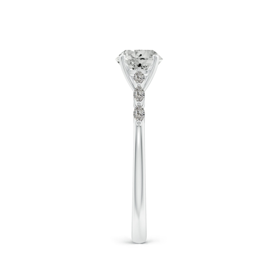 5.9mm KI3 Round Diamond Engagement Ring with Marquise Accents in White Gold side 299