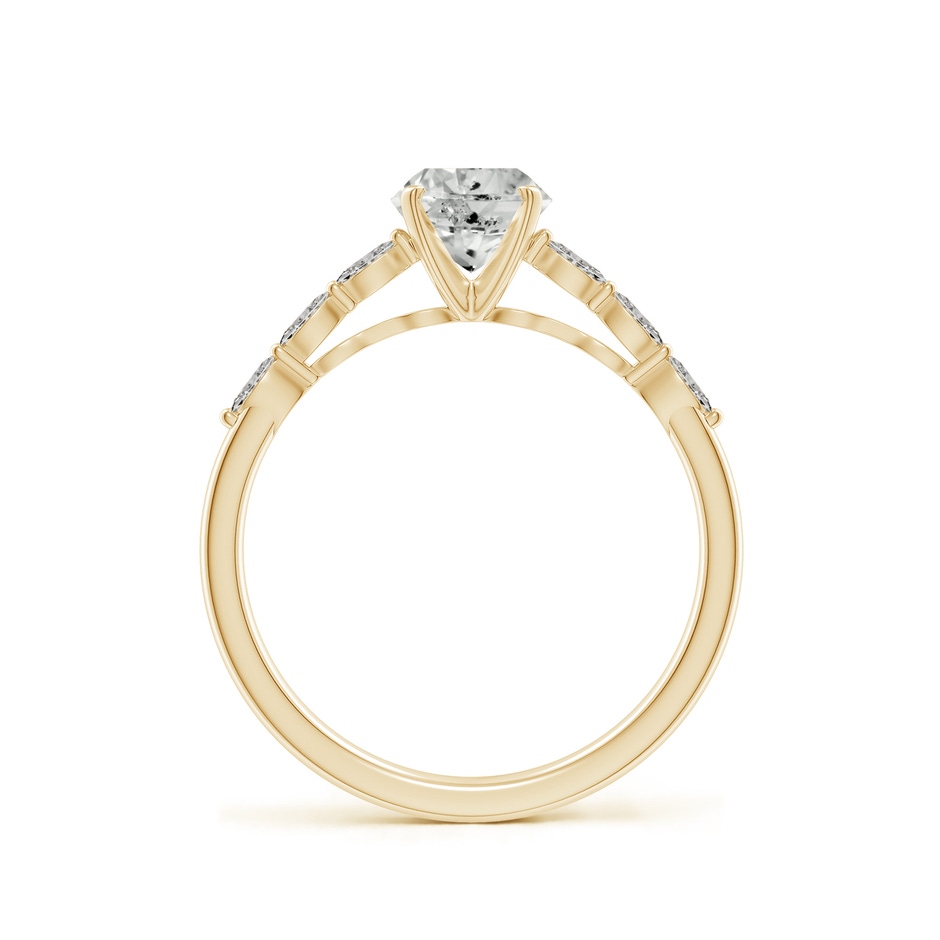 5.9mm KI3 Round Diamond Engagement Ring with Marquise Accents in Yellow Gold side 199