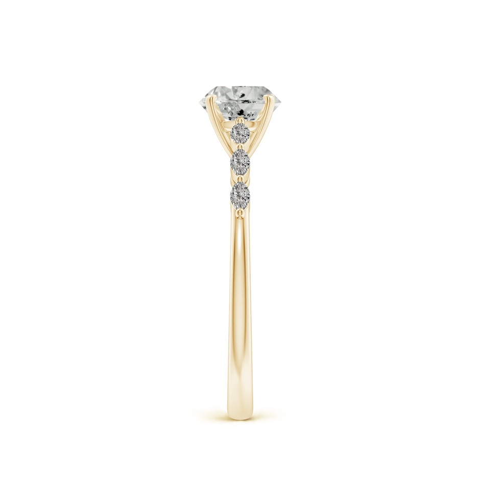 5.9mm KI3 Round Diamond Engagement Ring with Marquise Accents in Yellow Gold side 299