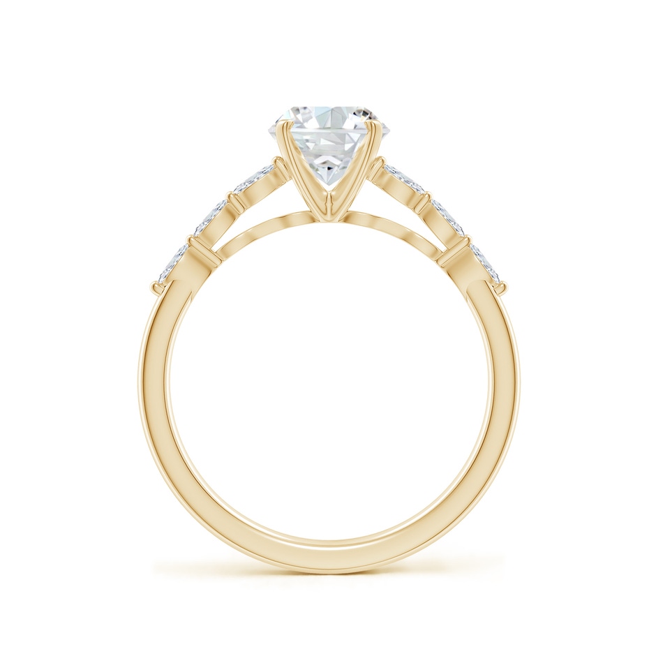 6.4mm GVS2 Round Diamond Engagement Ring with Marquise Accents in Yellow Gold side 199